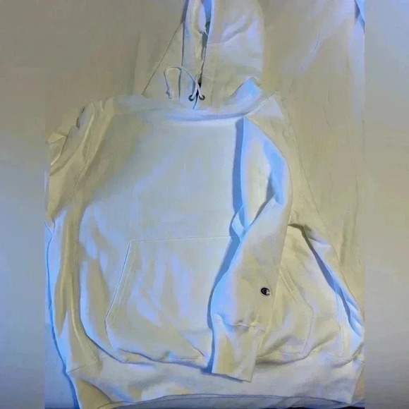 White Champion Heavyweight Reverse Weave Hoodie - Picture 1 of 7